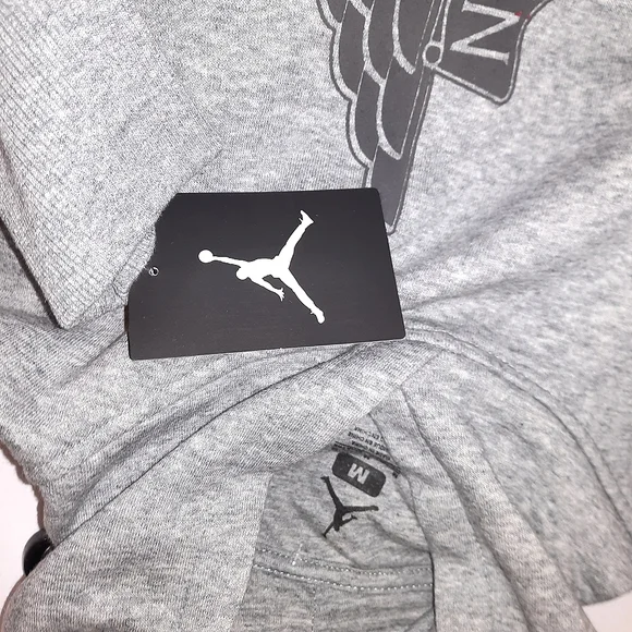 NWT YOUTH Nike Air Jordan Remix Sideways Upside Down Futura Pullover Hoodie GREY